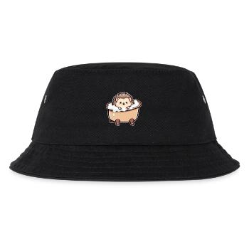 Cute hedgehog in the bathtub - Kids’ Bucket Hat - black - Front