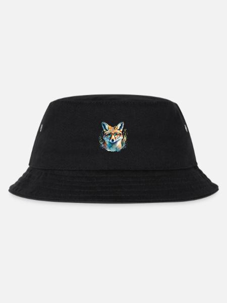 Fuchs mit Brille - Bucket Hat til børn - sort