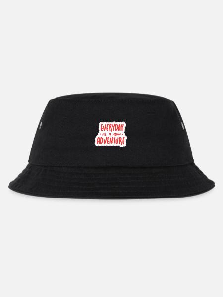 Jeder Tag ist ein neues Abenteuer - Kinder Bucket Hat - Schwarz