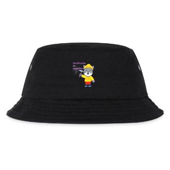 Fleißige Katze im Bauanzug - Kinder Bucket Hat - Schwarz - Vorne
