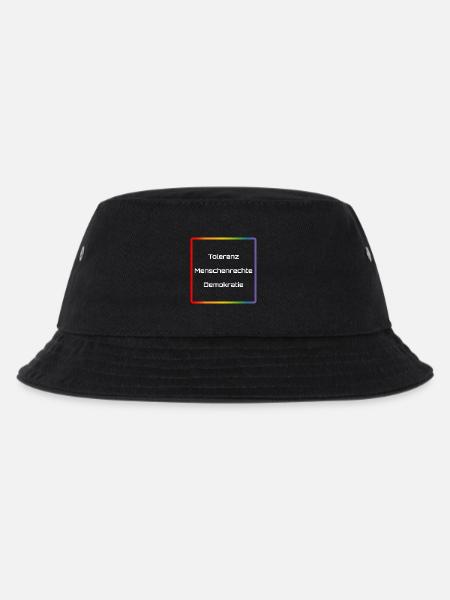 Regenbogen Toleranz Menschenrechte Demokratie - Kinder Bucket Hat - Schwarz