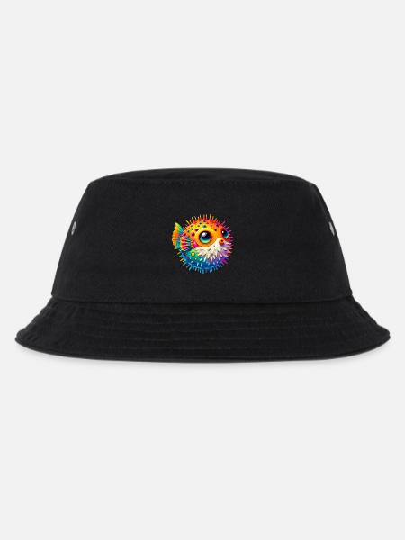 Kugelfisch - Kinder Bucket Hat - Schwarz