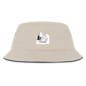 Fernweh - mit dem Wohnwagen in die Berge - Kinder Bucket Hat - Natur/Navy - Vorne