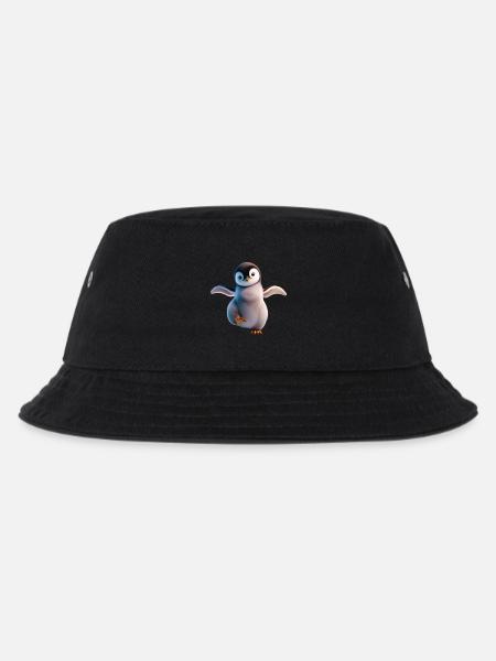 A happily dancing penguin - Kids’ Bucket Hat - black