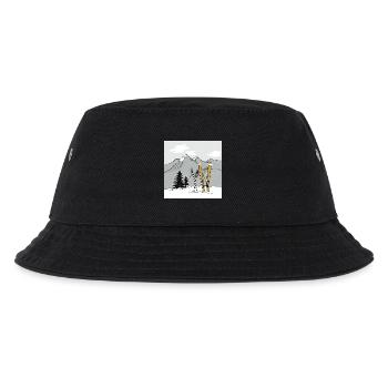 Skiing in winter in the mountains - Kids’ Bucket Hat - black - Front