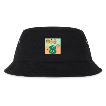 Zahl Acht - Hühner - Kinder Bucket Hat - Schwarz - Vorne