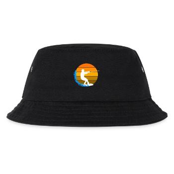 Wakeboard Welle Wasserski Wellenreiten Surfen - Kinder Bucket Hat - Schwarz - Vorne