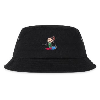 Surfboard Wakeboard Welle Wellenreiten Wassersport - Kinder Bucket Hat - Schwarz - Vorne
