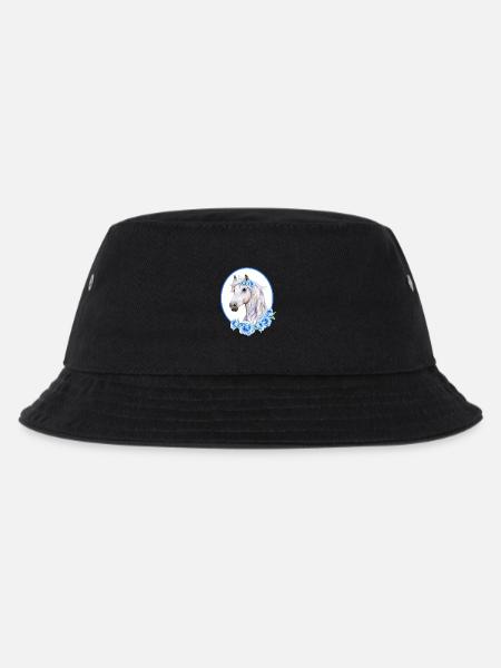 Cheval Blanc Romantique - Roses Bleu Clair - Bob Enfant - noir