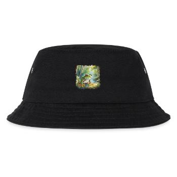 Niedlicher junger Frosch im Kinderbuchstil - Kinder Bucket Hat - Schwarz - Vorne