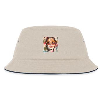 Sommer-Portrait - Kinder Bucket Hat - Natur/Navy - Vorne
