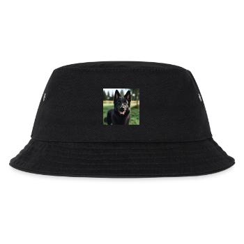 Schwarzer Deutscher Schäferhund - Kinder Bucket Hat - Schwarz - Vorne