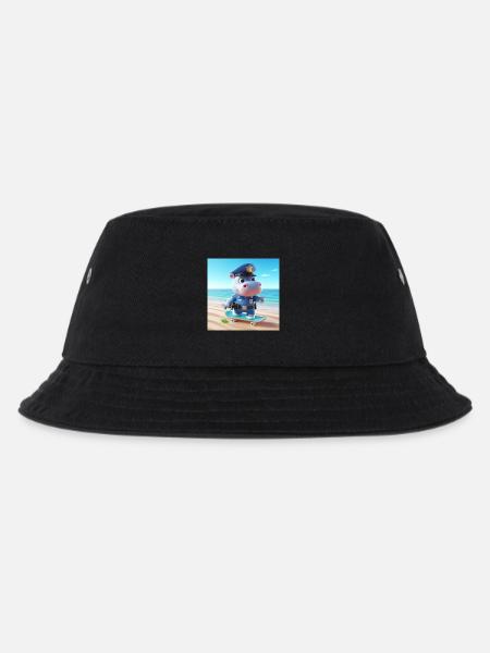 Polizei-Hippo Strand-Skater - Kinder Bucket Hat - Schwarz