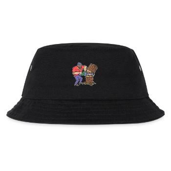 Wood Saw Sawdust Forestry Work Lumberjack Forestry - Kids’ Bucket Hat - black - Front