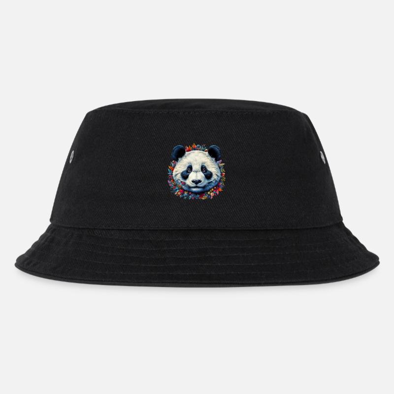 Panda - Kinder Bucket Hat - Schwarz