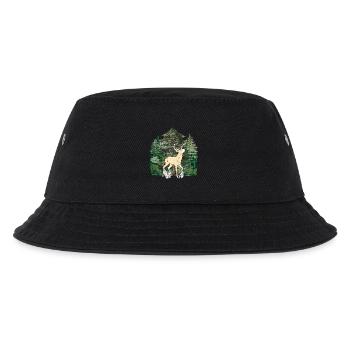 Wald Waldbewohner Hirsch Elch Schweden Geweih Wild - Kinder Bucket Hat - Schwarz - Vorne
