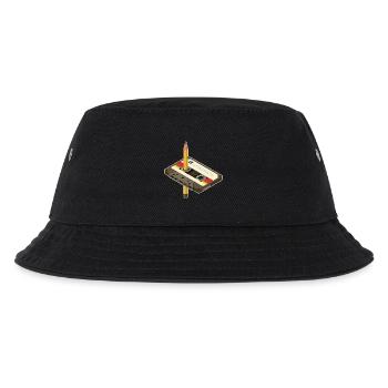 Vintage Kassette mit Bleistift-Design - Kinder Bucket Hat - Schwarz - Vorne