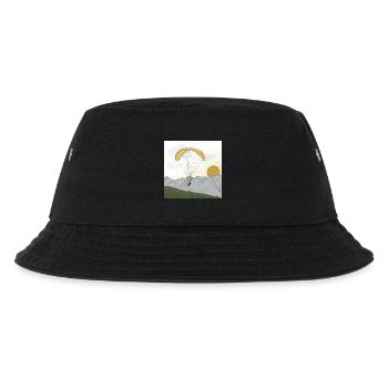 Paraglider segelt in den Bergen Sonnenuntergang - Kinder Bucket Hat - Schwarz - Vorne