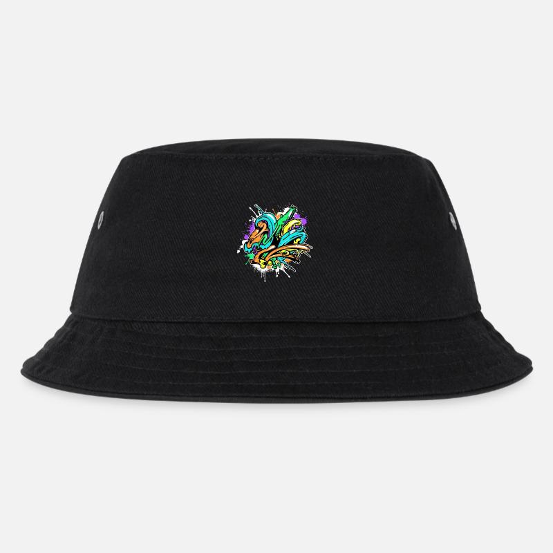 Kunst Graffiti Strassenkunst Wildstyle Sprayer - Kinder Bucket Hat - Schwarz