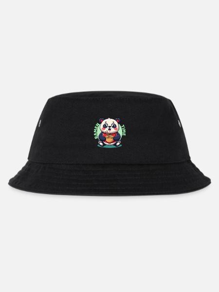 Ramen-Panda Zeit - Kinder Bucket Hat - Schwarz