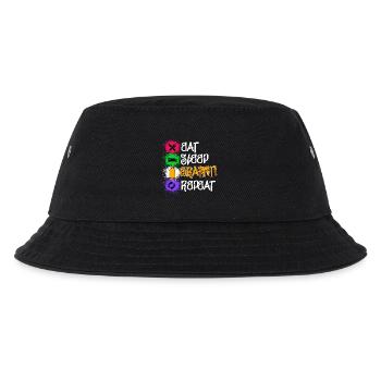 Zeichnen Illustration Graffiti Sprayer Street Art - Kinder Bucket Hat - Schwarz - Vorne