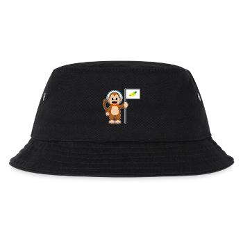 Affe Astronaut Weltraum - Kinder Bucket Hat - Schwarz - Vorne