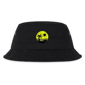 Vintage Beach Schwarz Gelb - Kinder Bucket Hat - Schwarz - Vorne