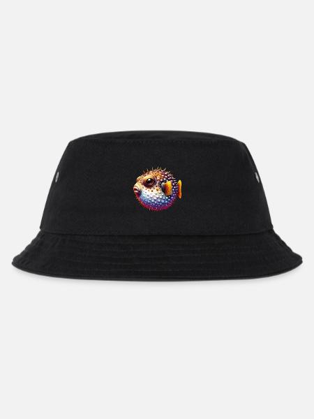 Kugelfisch - Kinder Bucket Hat - Schwarz