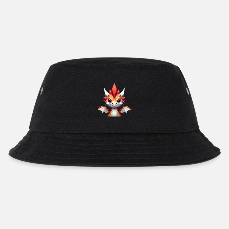 A small dragon in polygon style - Kids’ Bucket Hat - black