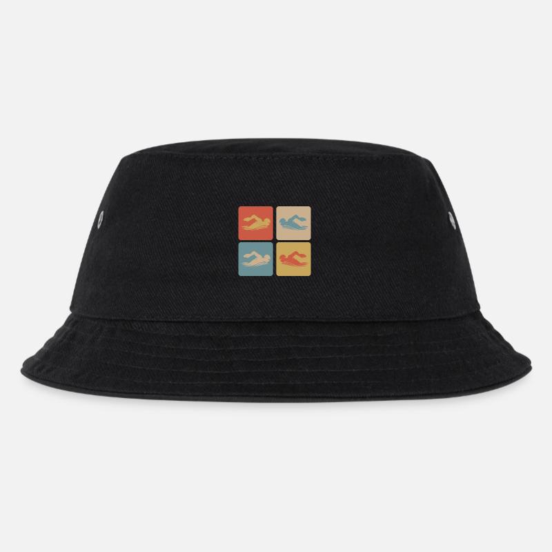 Schwimmen Design - Kinder Bucket Hat - Schwarz