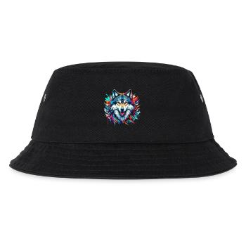 Wolf - Kinder Bucket Hat - Schwarz - Vorne