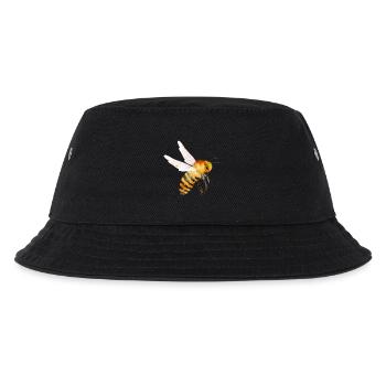 fliegende Biene - Bienen Motiv von Hand gezeichnet - Kinder Bucket Hat - Schwarz - Vorne