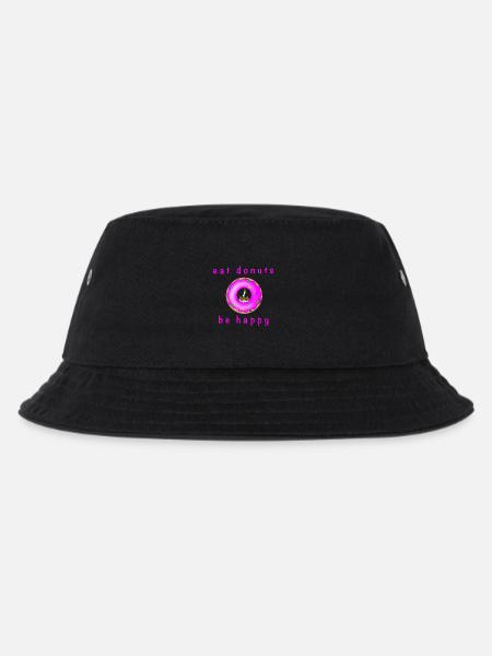 Katze mit Donat - Kinder Bucket Hat - Schwarz