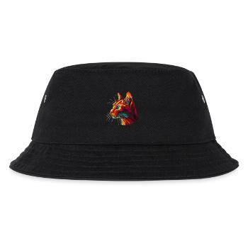 Roter Katzenkopf geometrische Kunstpolygone - Kinder Bucket Hat - Schwarz - Vorne