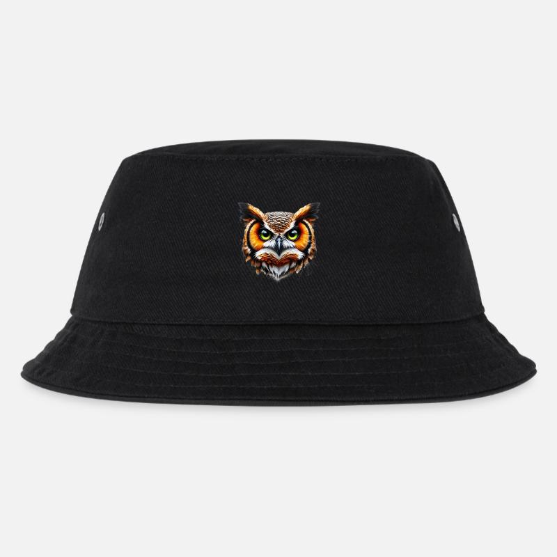 Eule - Kinder Bucket Hat - Schwarz