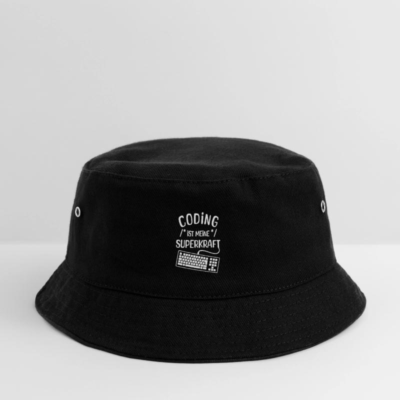 Code Skripting Statement Computerfreak Developer Kinder Bucket Hat
