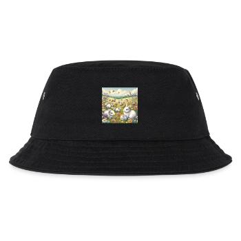 Rabbits in a field of flowers - Kids’ Bucket Hat - black - Front