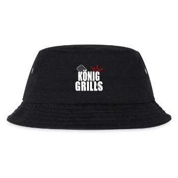 König des Grills Krone Gillbesteck - Kinder Bucket Hat - Schwarz - Vorne
