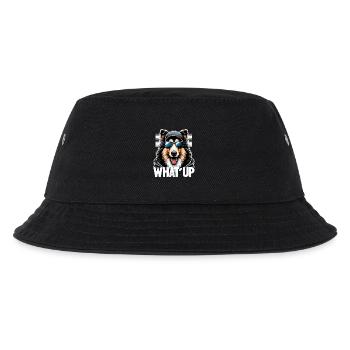 Collie What's Up Gangsta Gangster Dog Gift - Kids’ Bucket Hat - black - Front