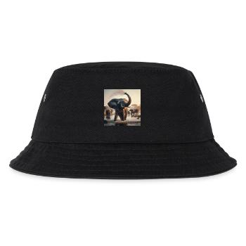 Elefanten im Dschungel - Kinder Bucket Hat - Schwarz - Vorne