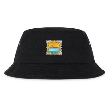 Sonnenaufgang am Meer mit Windmühle - Kinder Bucket Hat - Schwarz - Vorne