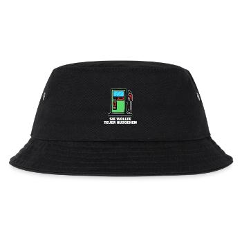 Benzin Diesel Statement Tanken Zapfsäule Strom - Kinder Bucket Hat - Schwarz - Vorne