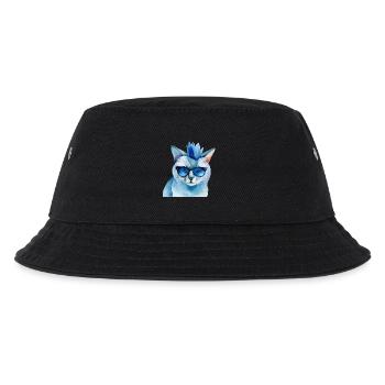 Punkrock Katze mit Sonnenbrille Geschenkidee - Kinder Bucket Hat - Schwarz - Vorne
