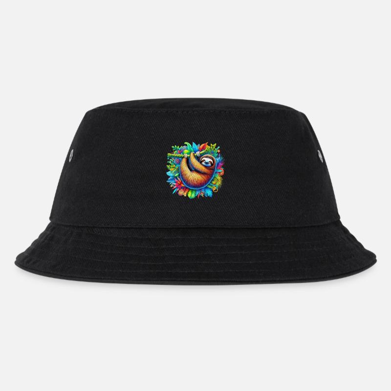 Faultier - Kinder Bucket Hat - Schwarz