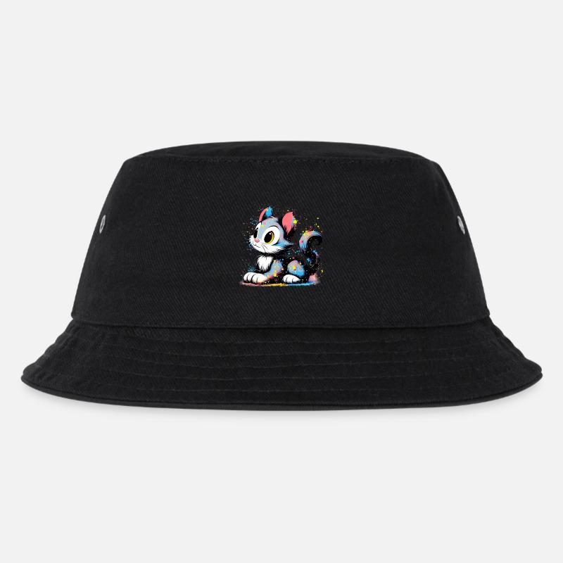 Katze - Kinder Bucket Hat - Schwarz