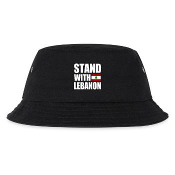 STAND WITH LEBANON - Kinder Bucket Hat - Schwarz - Vorne