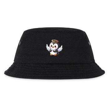 Süßer Pinguin Engel mit Flügeln und Heiligenschein - Kinder Bucket Hat - Schwarz - Vorne