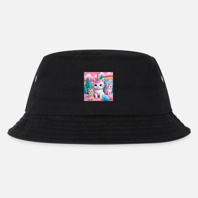 Unicorn Kittens - Kids’ Bucket Hat - black