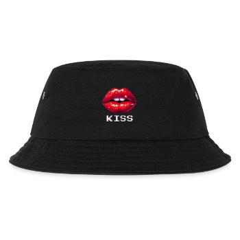 Red lips, kiss - Kids’ Bucket Hat - black - Front