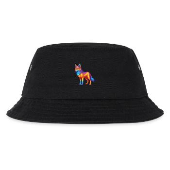 Kojote Bunte Kawaii Cartoon Figur Clipart - Kinder Bucket Hat - Schwarz - Vorne